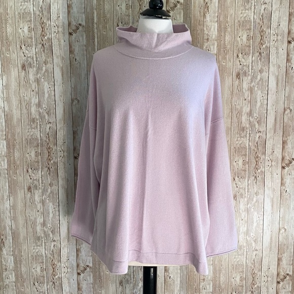 J. Jill Sweaters - J. Jill Cashmere Funnel Neck Sweater Soft Iris Plus Size 2X NWT